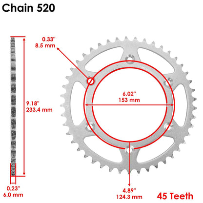 Drive Chain and Sprocket Kit for Honda XR400R (1996–2004) EG4112CH102XO