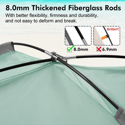 Portable Anti-UV Beach Tent Sun Shade Shelter for 3/4/6/8 Person