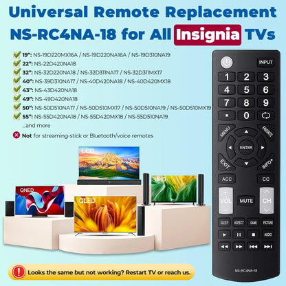 Replacement TV Remote for Insignia (Universal Control)