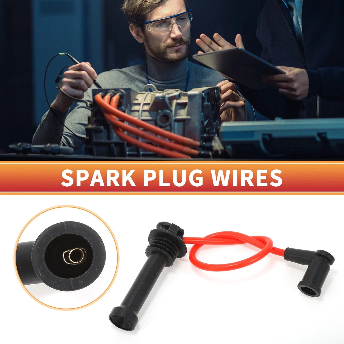 Set of 4 Spark Plug Wire Ignition Coil Cables for Ford Focus (1998–2004)