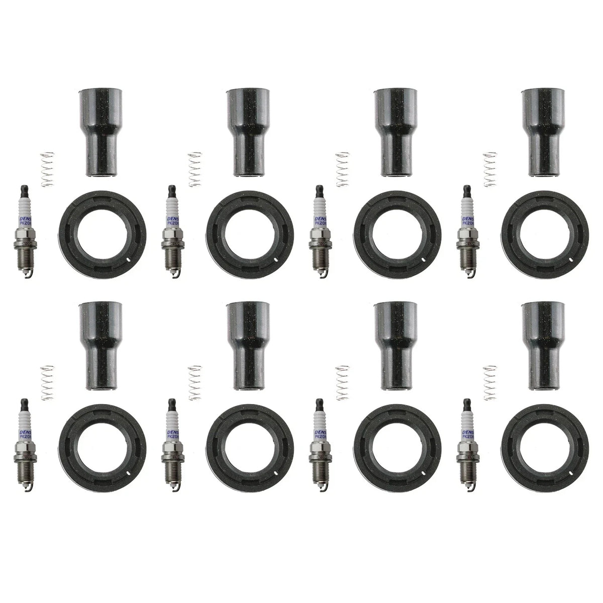 Set of 8 Denso Double Platinum Spark Plugs & Coil Boots for 4Runner Land Cruiser