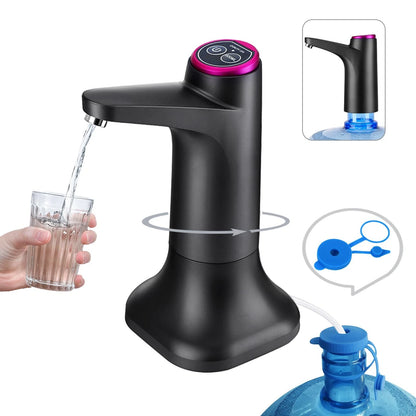 5 Gallon Water Pump Dispenser for 5 Bottle USB-C Black