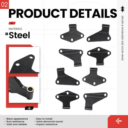 Set of 8 Door Hinge Replacements for Jeep Wrangler JK (2007–2018)