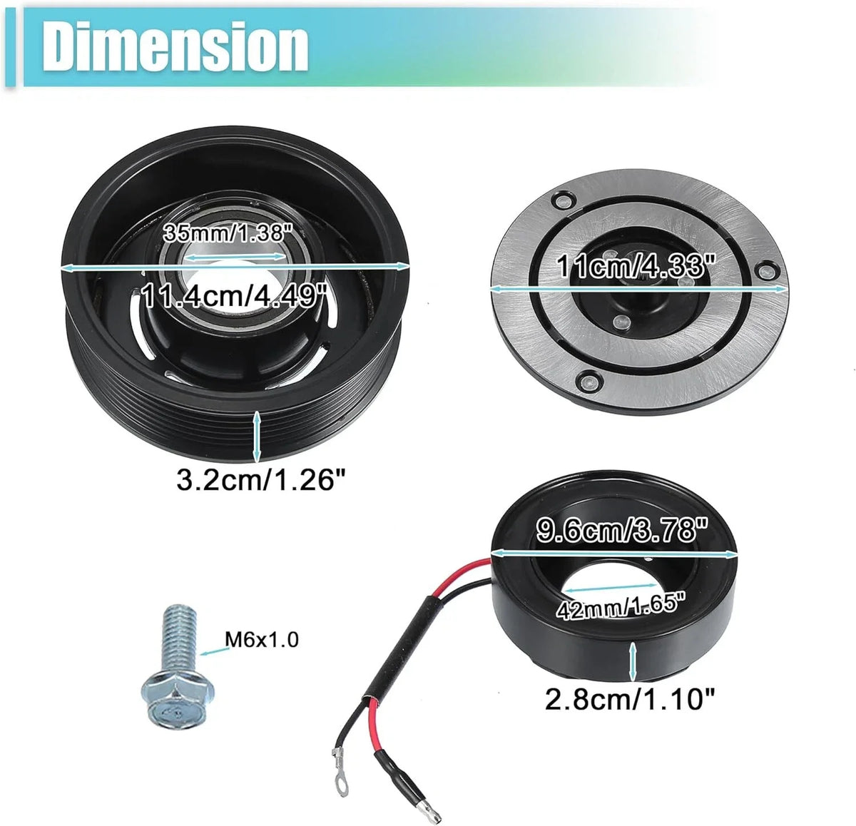 AC Compressor Clutch Kit Pulley Coil for Toyota Tacoma (2005–2015)