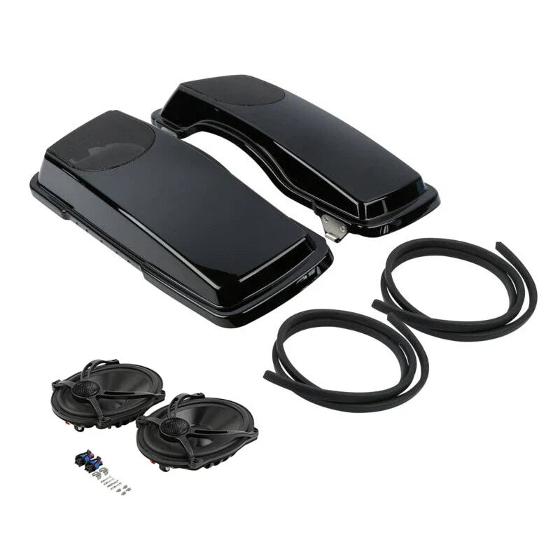 Vivid Black Saddlebag Lids for Harley Street Road Glide (1993–2013)