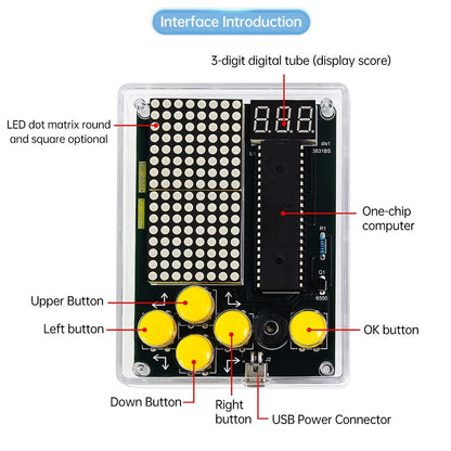Electronic DIY 51 Microcontroller Game Console Kit for Classic Component