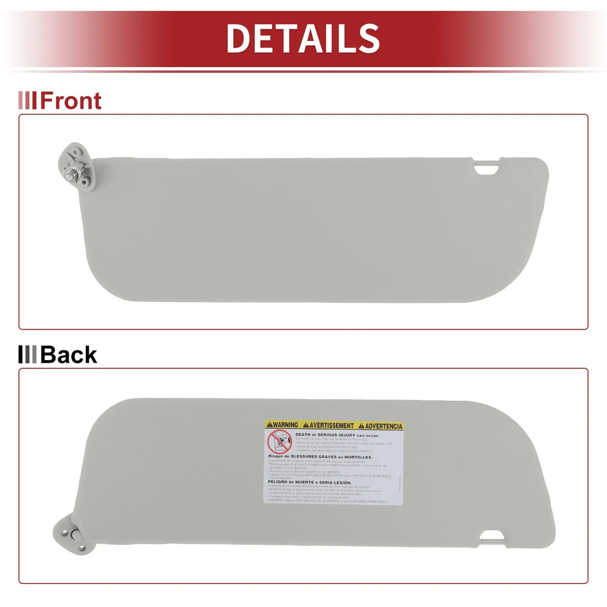 Left Sun Visor for Ford E-150 (2009–2014) No. 9C2Z-1504105-AA/FA
