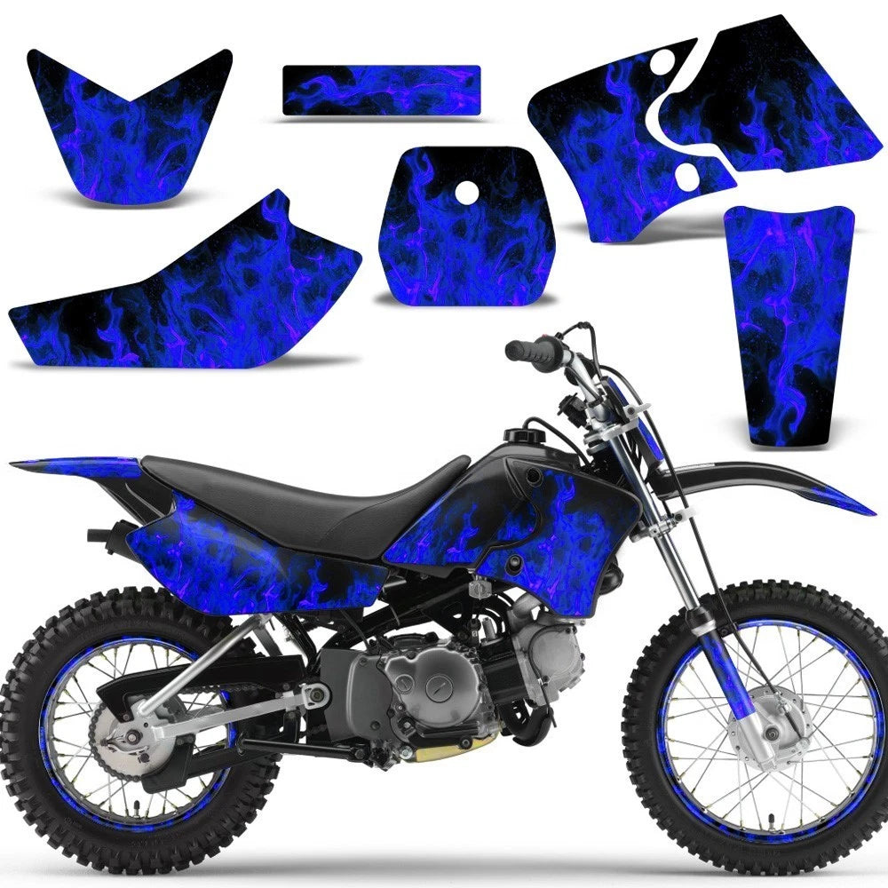 Graphic Stickers +#PLT/RIM Decals for Yamaha TTR90 (2000–2007) ICE FLAMES U