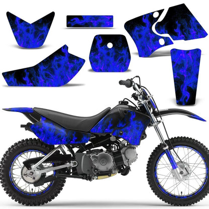 Graphic Stickers +#PLT/RIM Decals for Yamaha TTR90 (2000–2007) ICE FLAMES U