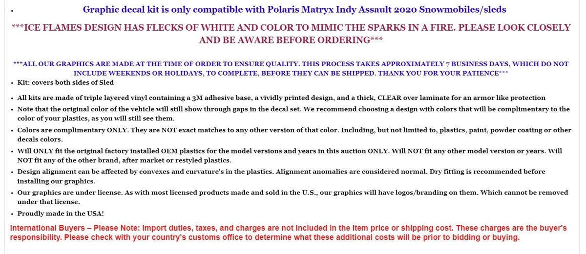 SLED Graphics Decals Stickers for Polaris Matryx Indy Assault (2020)