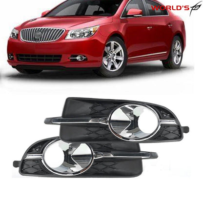 Set of 2 Black Fog Light Trim Bezels for Buick LaCrosse (2010–2013)