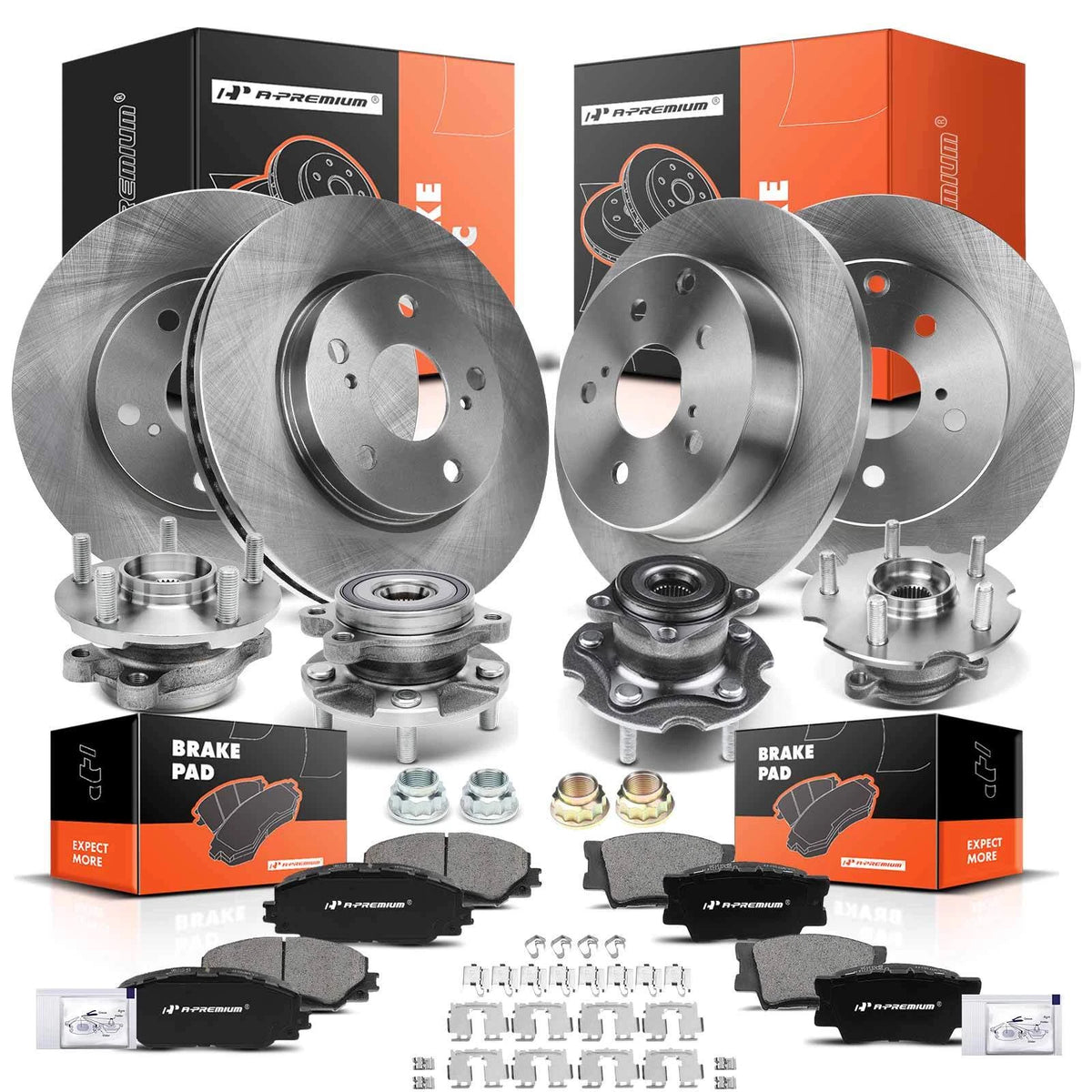 Set of 4 Disc Rotors & Brake Pads for Toyota RAV4 (2006–2012) - 980483, BR900360