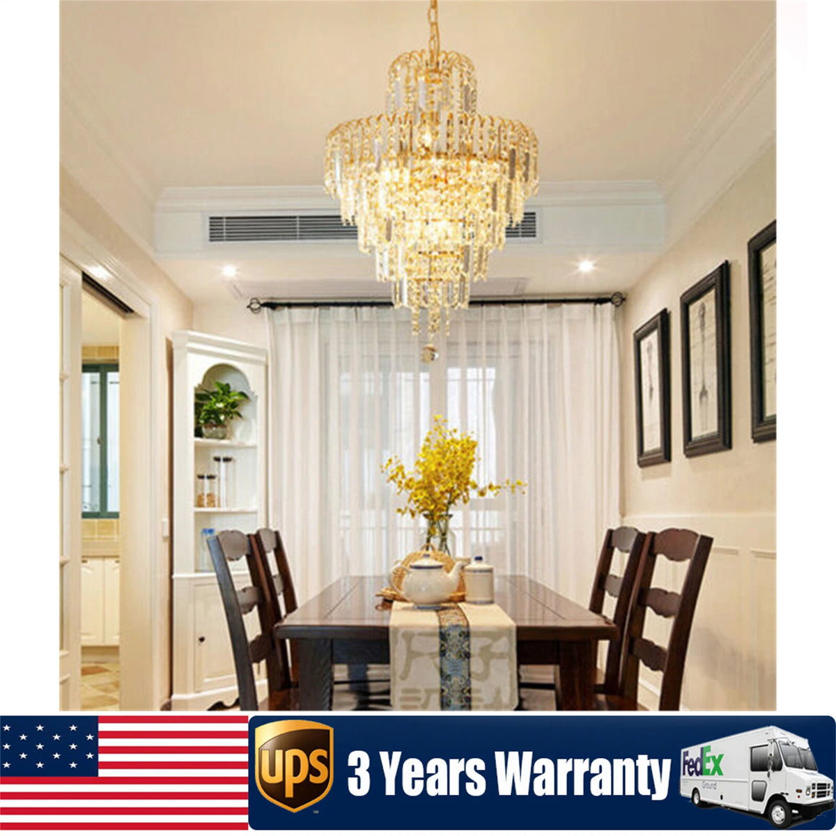 Elegant Crystal Chandelier Ceiling Light Pendant Lamp
