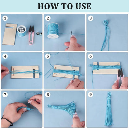 10X Wooden Tassel Maker for Crafting (7.8x1.9x0.07 inches)
