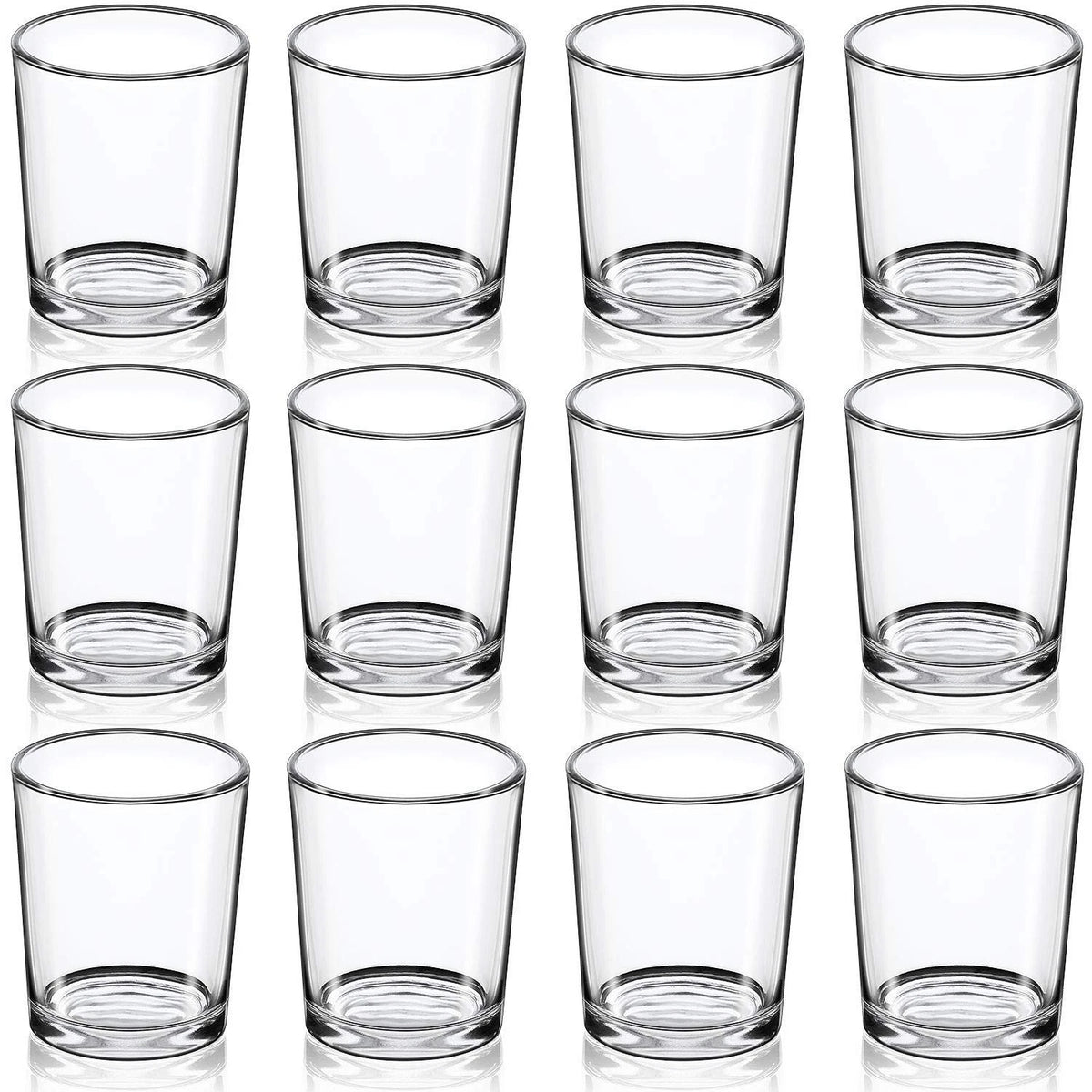 Set of 12 Glass Votive Candle Holders for Tealights