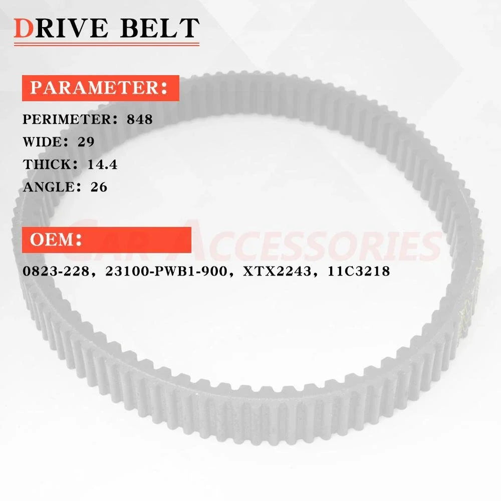 Drive Belt for Arctic Cat 650 Alterra, 500 Prowler, XC450 (0823-228)