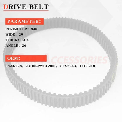 Drive Belt for Arctic Cat 650 Alterra, 500 Prowler, XC450 (0823-228)