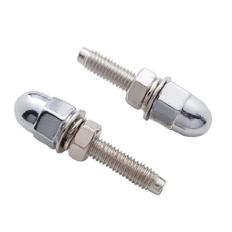 Set of 4 Chrome Acorn License Plate Bolts for Kenworth Peterbilt (GG#50511)