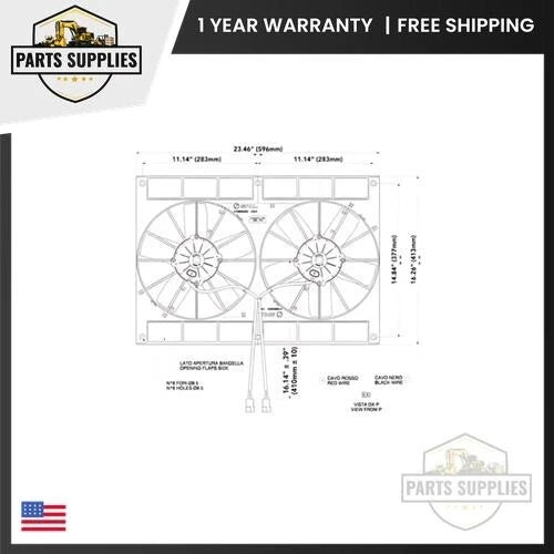 11" Dual Condenser Fan Assembly for Spal (High Performance)