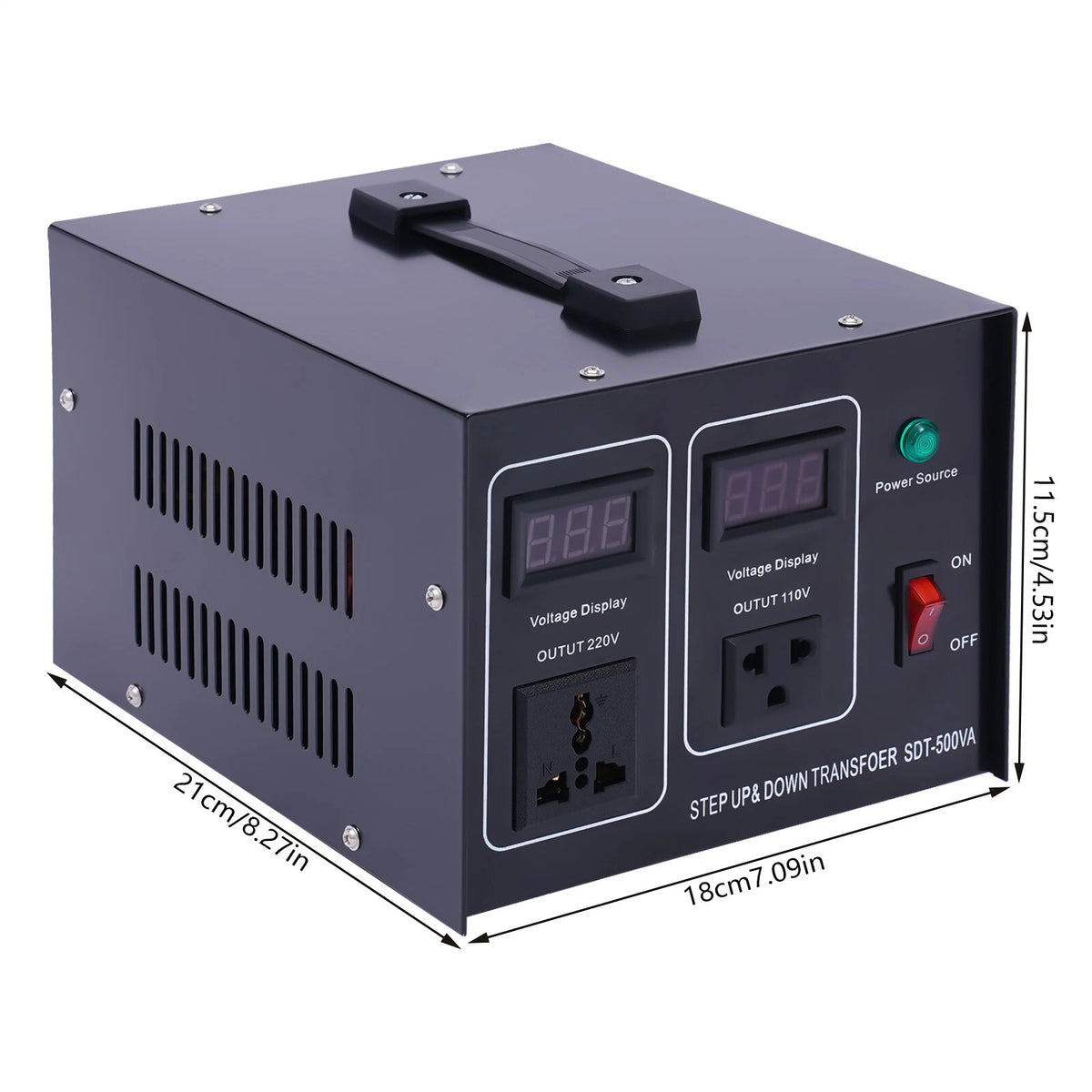 500W Voltage Converter Transformer 110V to 220V/240V to 120V