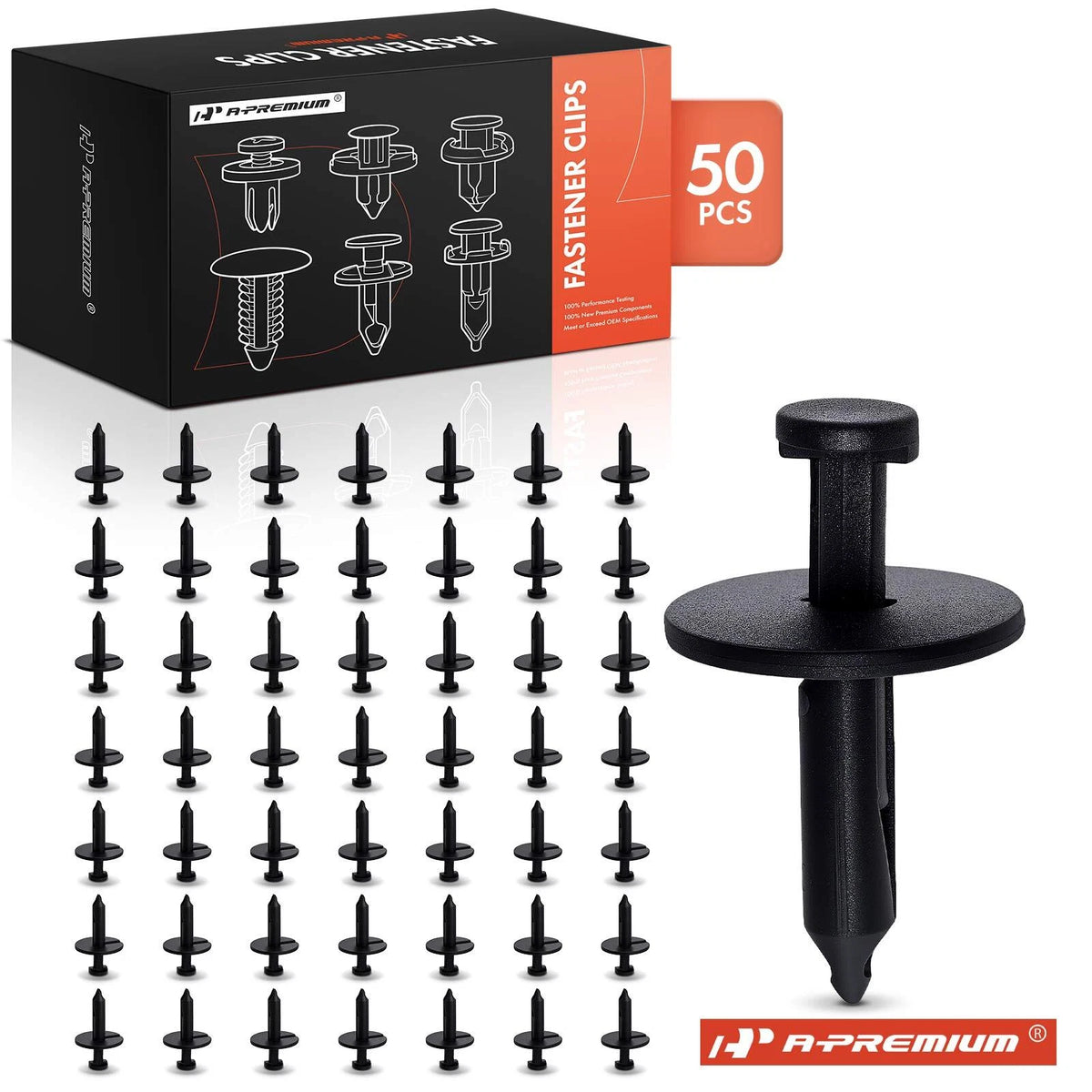 50x Nylon Push-Type Rivet Retainer Clip for Ford Mustang (N804674S, 15701)