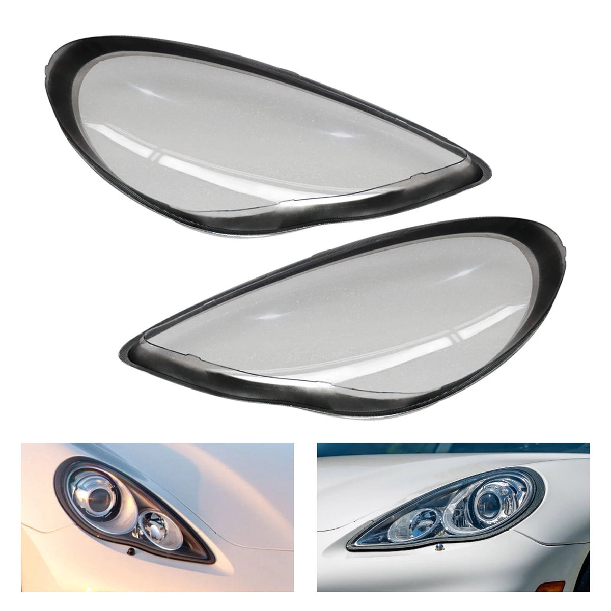 Headlight Lens Covers Pair for Porsche Panamera (2011–2013)