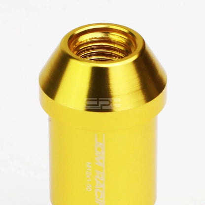 20 PCS Open End M12x1.5 50mm Tall Gold Aluminum Lug Nuts + Lock Key