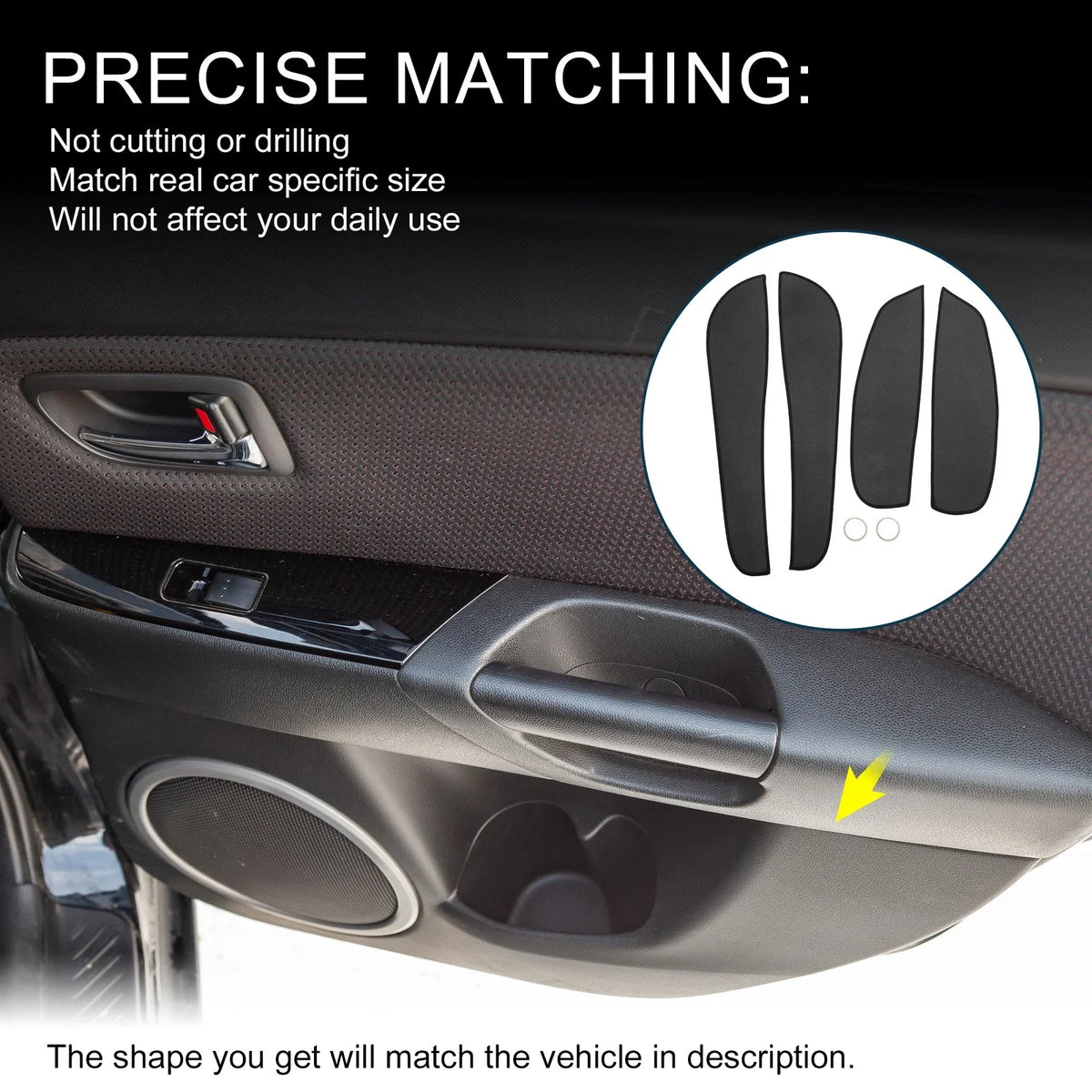 Set of 1 Car Door Leather Anti Kick Pad Sticker for BMW 3 Series (2009–2012)