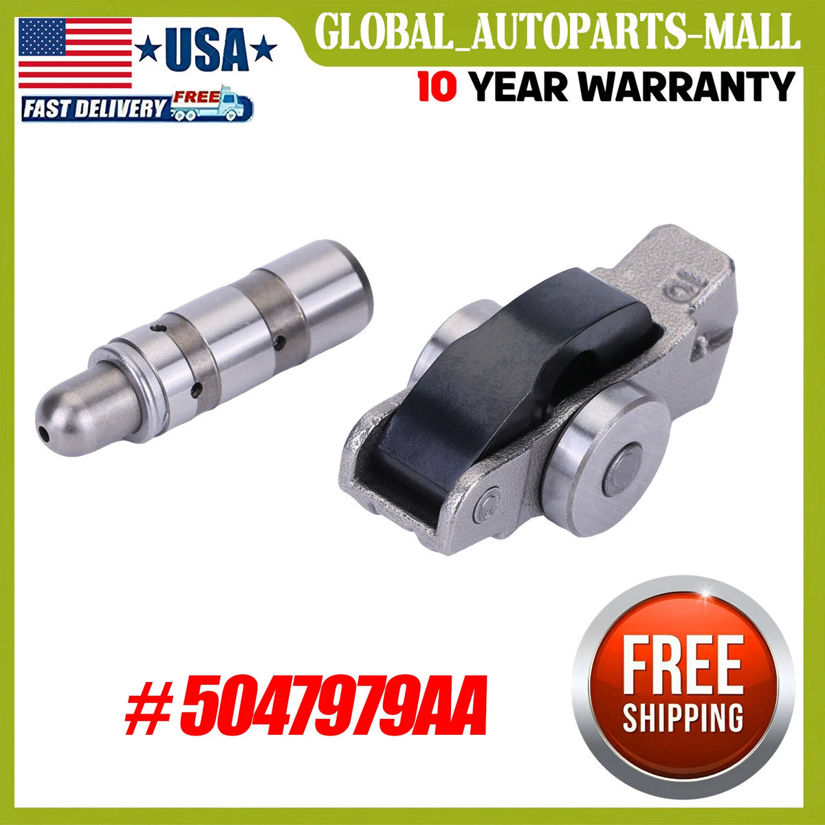 Intake Valve Lifter & Rocker Arm for Jeep Ram 1500 (2016–2024) 5047979AA, 5047896AD, 05047896AC, 5047896AB