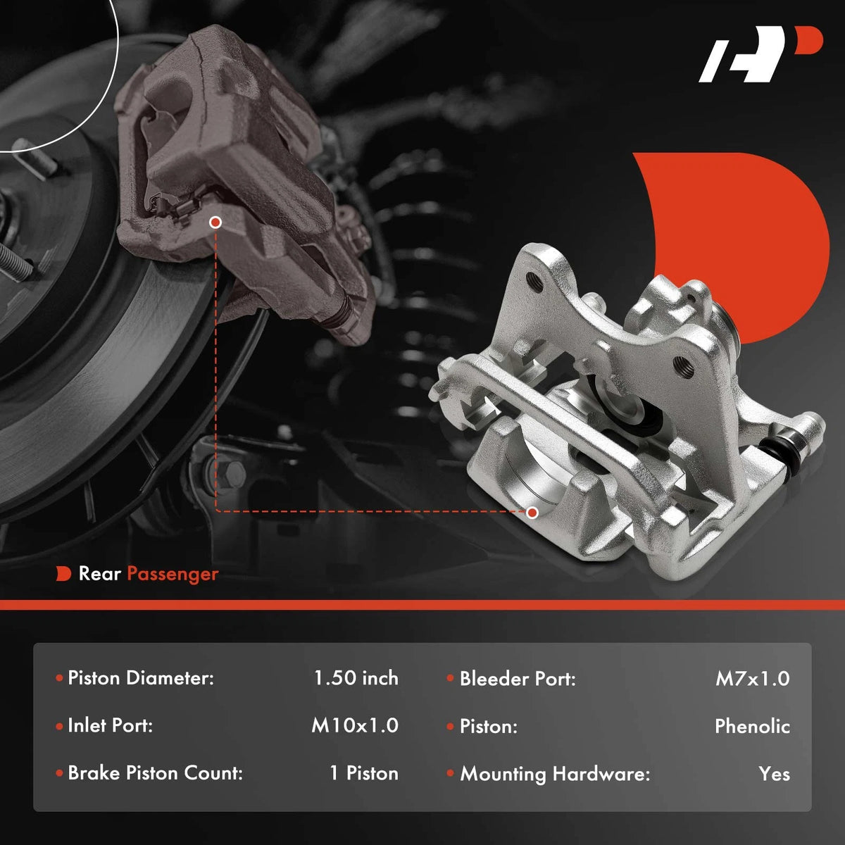 A-Premium Rear Right Brake Caliper w/ Bracket for Lexus RX350 RX450h (2016–2022) 141.44697, 14144697