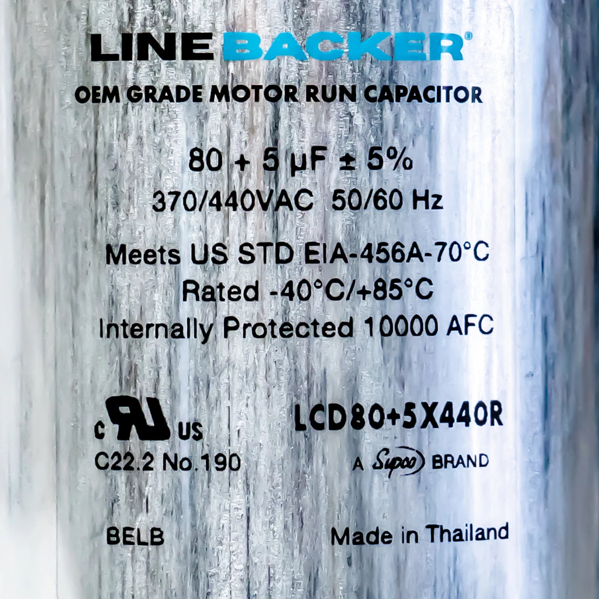 Capacitor Round Dual Run 80 + 5 uf mfd 370/440 Volts for HVAC Motors