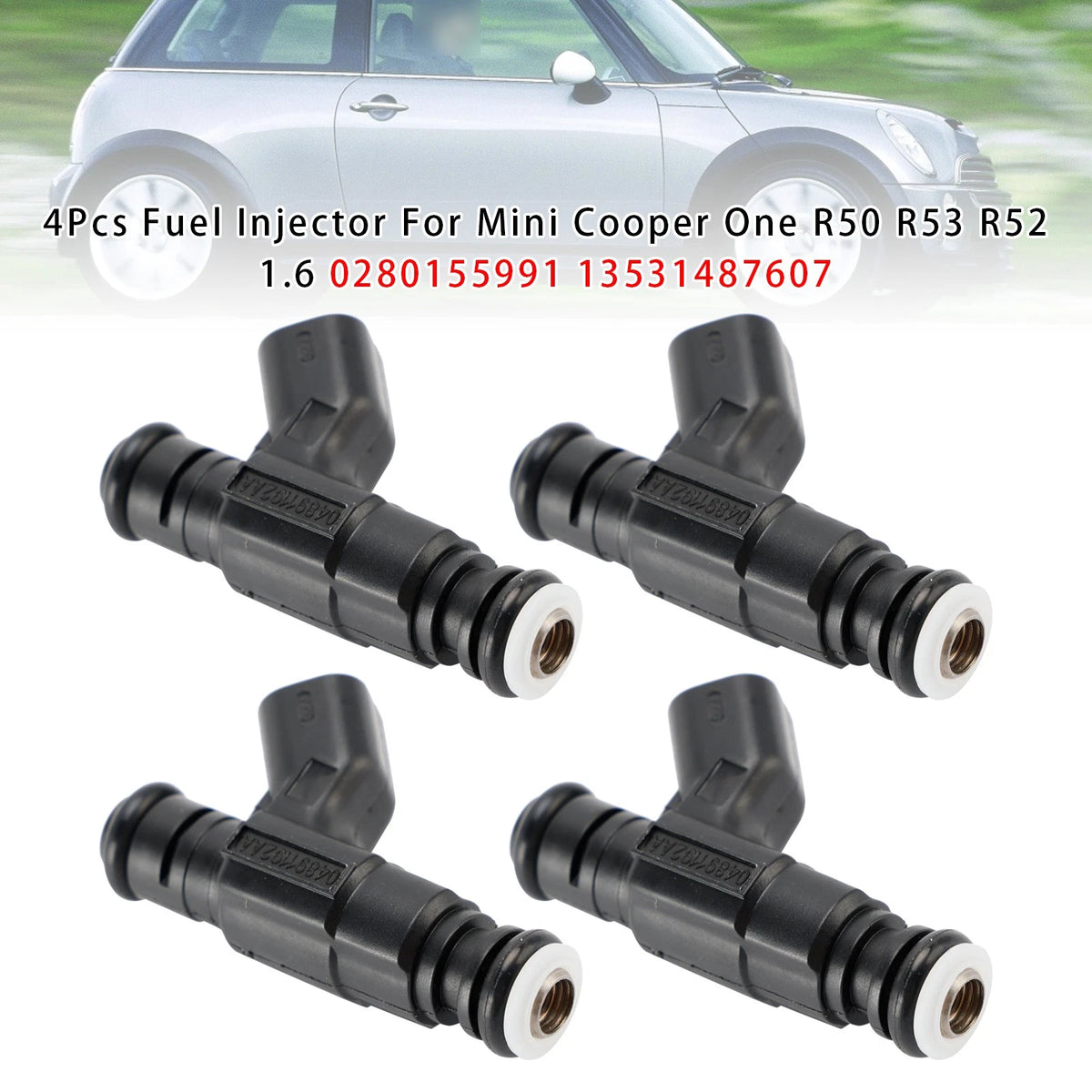 4Pcs Fuel Injector for Mini Cooper One R50 R53 R52 (2001–2008) 0280155991, 13531487607