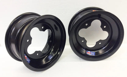 DWT Black A5 Rolled Lip Front Rims 10" 10x5 4/144 for LTR450 LTZ400 KFX450R (2002–2008)