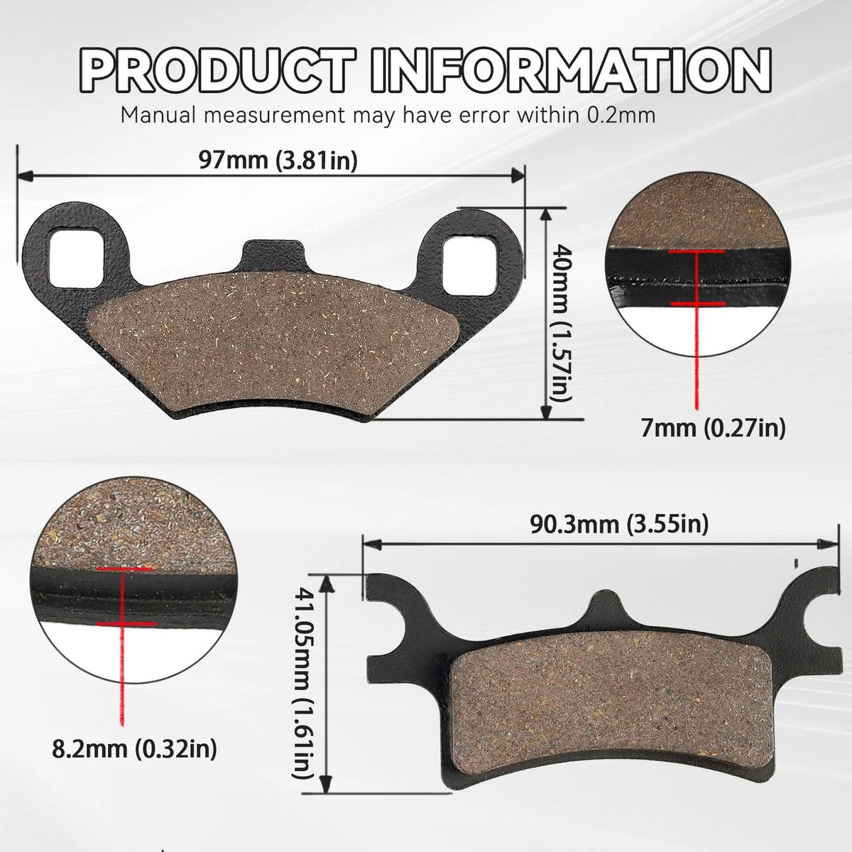 Front Rear Brake Pads for Polaris Sportsman 450 500 700 800 (2003–2023)