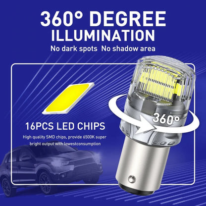 2X 1157 Error Free White LED Turn Signal Bulb for