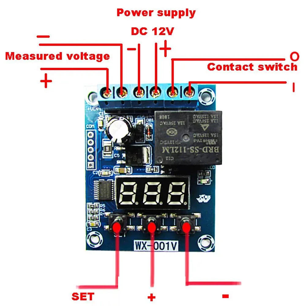 2X DC12V Voltage Detection Relay Charging & Discharging Module