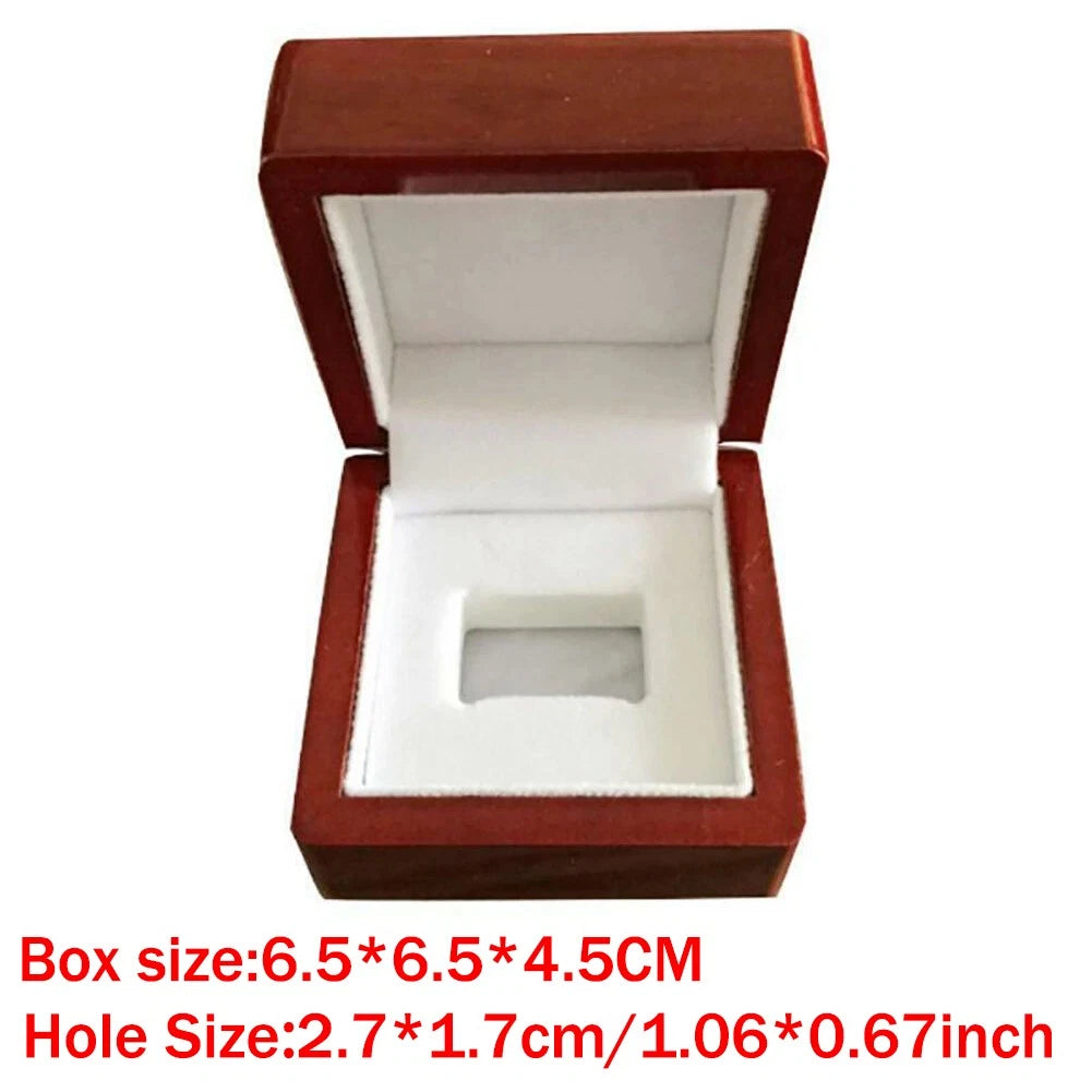 Deluxe Cherry Rosewood Ring Box for Jewelry Display