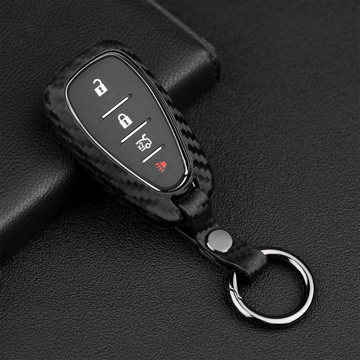 Leather Silicone Car Key Case Cover for Chevrolet (2010–2023)