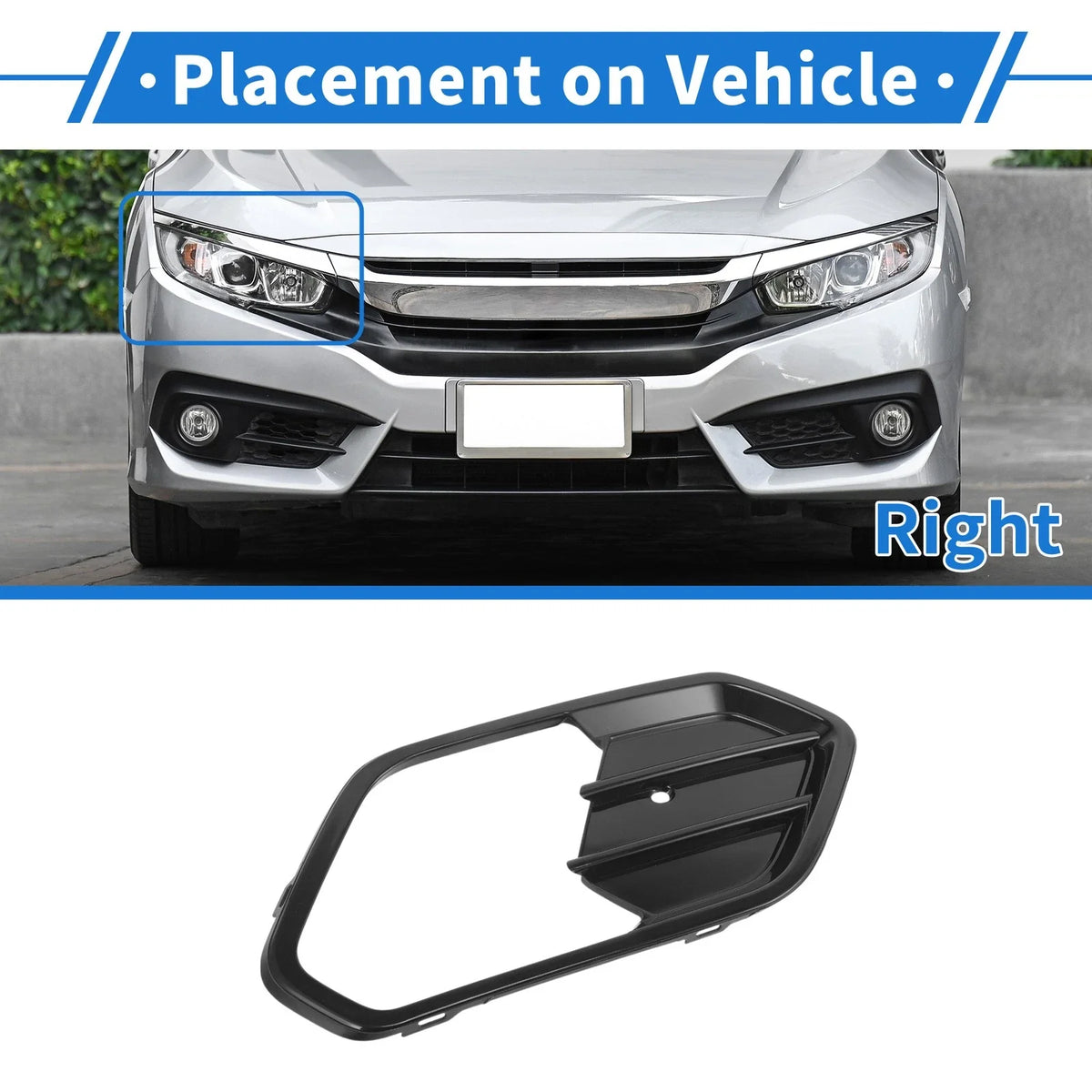 1 Pcs Fog Light Grill for Ford Escape (2017–2019) No.GJ5Z17K946AA
