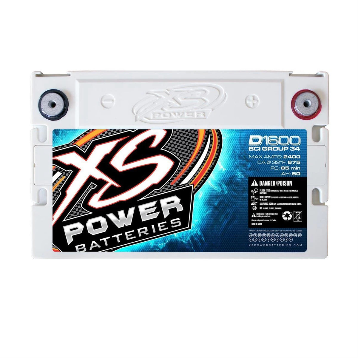 XS Power D1600 16 Volt Deep Cycle Battery for Automotive