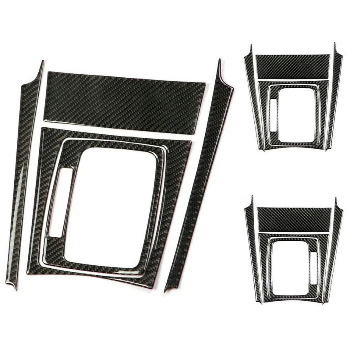 Set of 5 Carbon Fiber Gear Shift Panel Trim for Mercedes-Benz C-Class W204 (2007–2013)