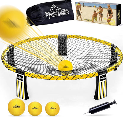 Set of 3 Roundnet Balls with Net and Backpack for Adventure