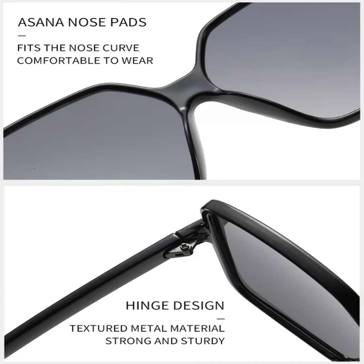 Oversized Flat Top Sunglasses for Women - Fashion Sunnies with Case