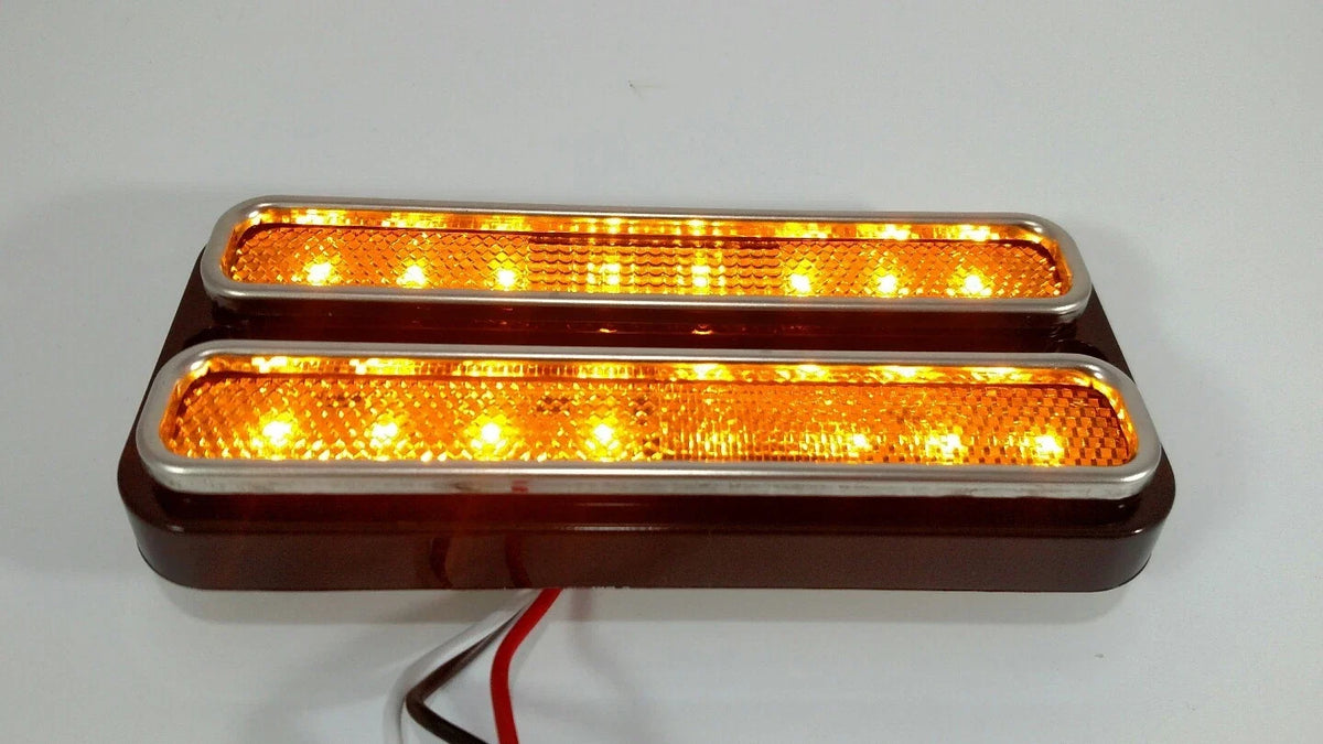 Amber LED Side Marker Lights Pair with Turn Signal for Chevy C10 (1968–1972)