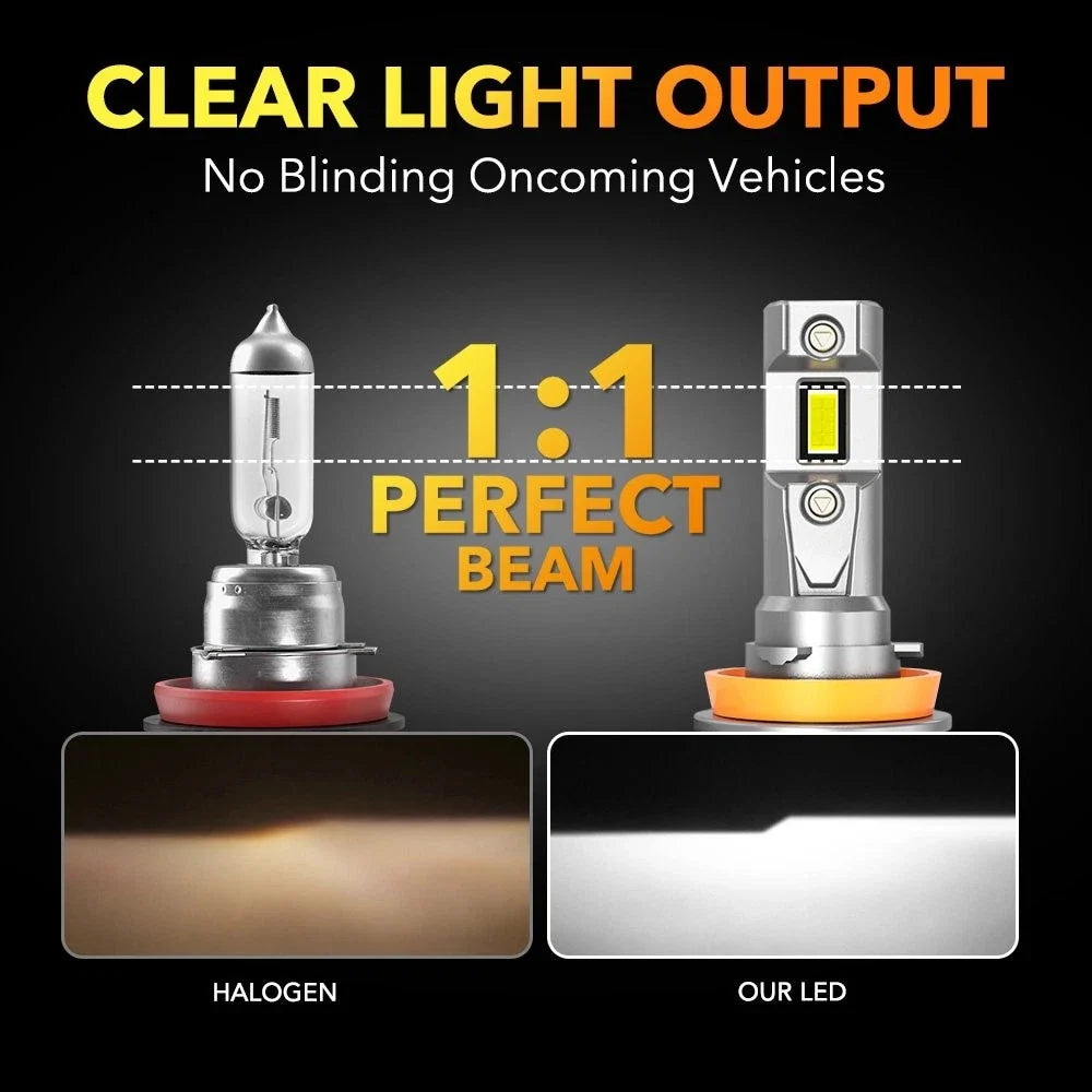 Set of 4 OXILAM H11 H9 H8 LED Headlight Bulbs Low Beam 6500K