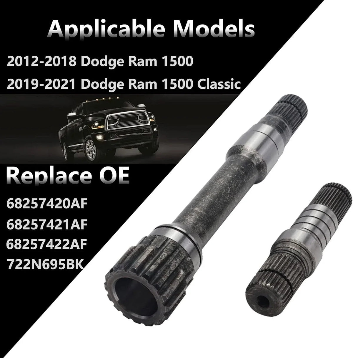 Front Right Axle Intermediate Shaft Inner Shaft Kit for Dodge Ram 1500 (2012–2022)