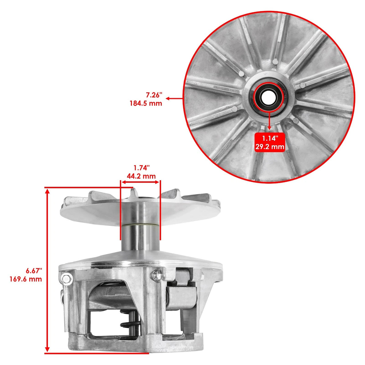 Primary Drive Clutch for Polaris General 1000 EPS (2016–2019) AC131, 1323320, 1323272