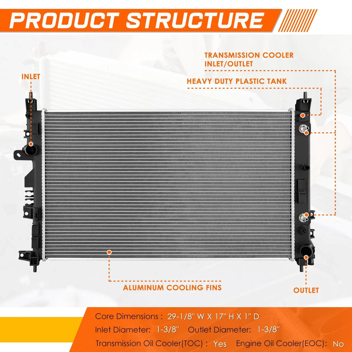 Full Aluminum Core Radiator for Infiniti QX50 QX55 (2019–2025) DPI-13774