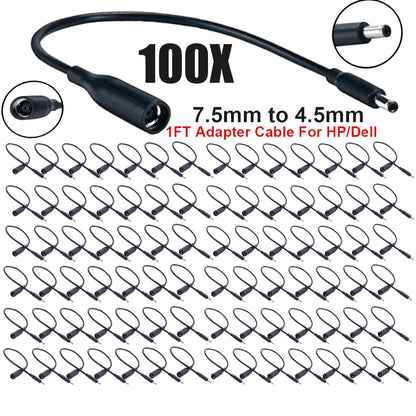 Power Charger Converter Adapter Cable 7.4mm to 4.5mm for Dell (1FT)