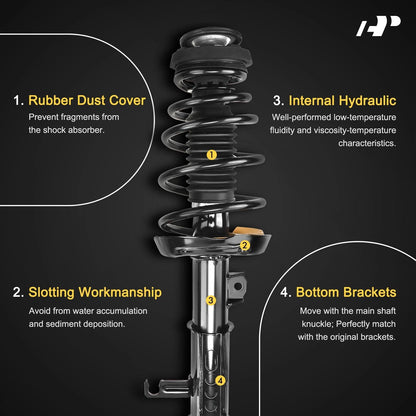 Front Strut w/ Coil Springs Assembly for Chrysler Sebring Dodge Coupe (1331663L, 1331663R)
